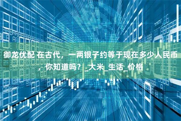 御龙优配 在古代，一两银子约等于现在多少人民币，你知道吗？_大米_生活_价格