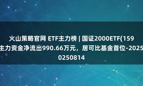 火山策略官网 ETF主力榜 | 国证2000ETF(159628)主力资金净流出990.66万元，居可比基金首位-20250814