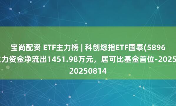 宝尚配资 ETF主力榜 | 科创综指ETF国泰(589630)主力资金净流出1451.98万元，居可比基金首位-20250814